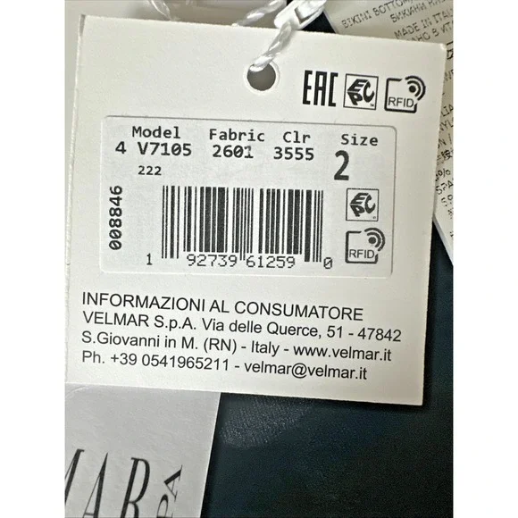 Moschino Swim Women Size 2/Medium Blue Checkered Bikini Bottom Designer Side Tie - Picture 9 of 10